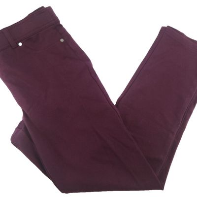 Style&Co Womens Berry Purple Mid-Rise Comfort Fashion Ponte Leggings Size 10